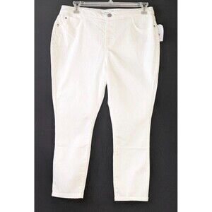 Skinnygirl Skinny Crop Jeans White Injeanious Stretch Pull-On Mid Rise Pant